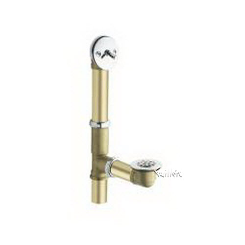 Tech 90410 Moen Tub drain brass tubing with trip lever drain assembly repair replacement technical part breakdown