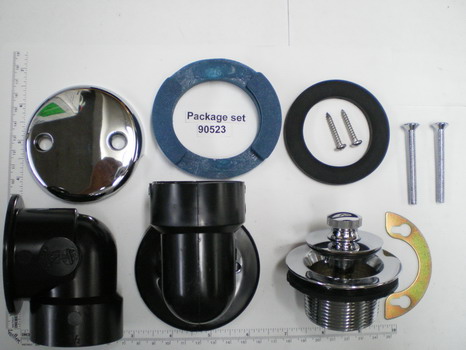 Tech 90523 Moen Tub drain half kit with Lift-N-Drain assembly repair replacement technical part breakdown