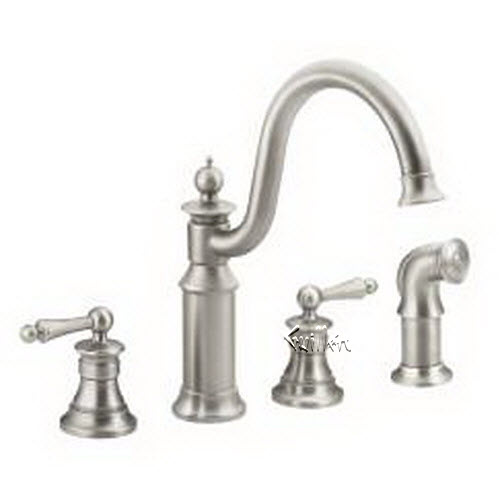 Moen S712; Waterhill; two-handle kitchen faucet high arc repair replacement technical part breakdown