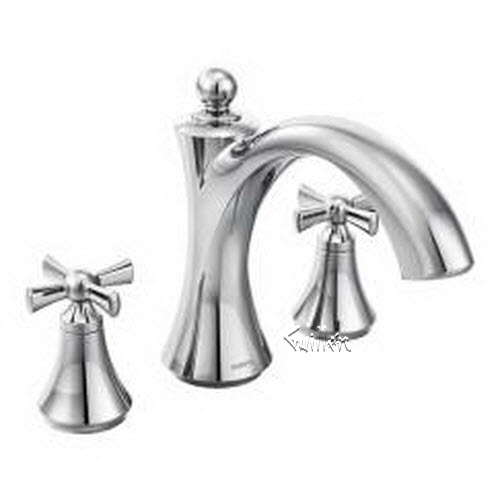 Moen T657; Wynford; trim roman tub three-handle x-handle repair replacement technical part breakdown