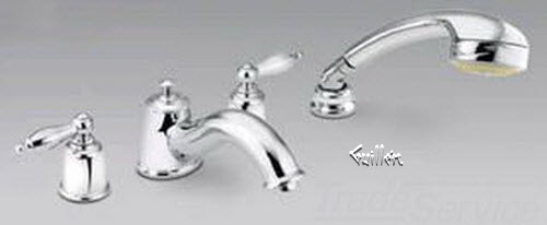 Tech T6986 Moen Trim kit for 2 handle Roman tub with built-in hand shower diverterChrome""