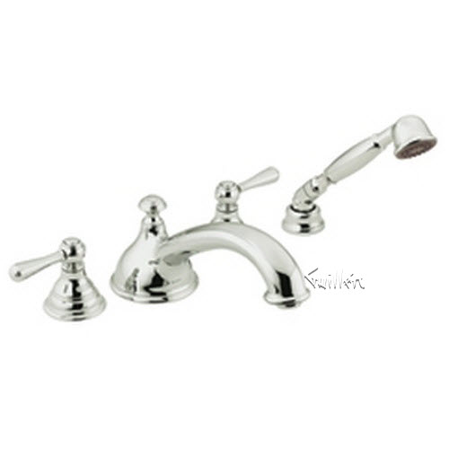 Tech T912 Moen Trim kit for 2 handle Roman tub with built-in hand shower diverter repair replacement technical part breakdown