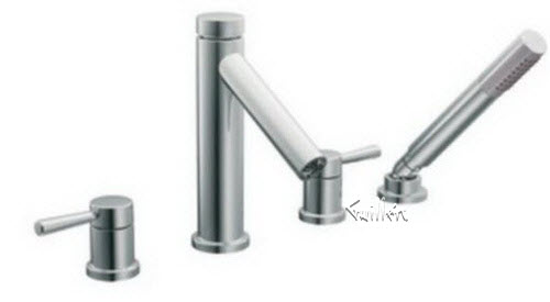 Tech T914 Moen Trim kit for 2 handle Roman tub with built-in hand shower diverter repair replacement technical part breakdown