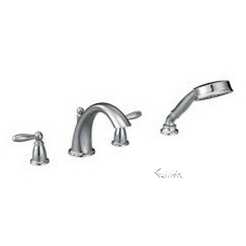 Tech T924 Moen Trim kit for 2 handle Roman tub with built-in hand shower diverter repair replacement technical part breakdown