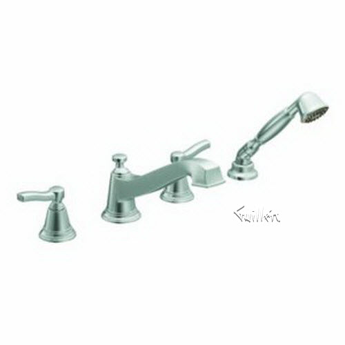 Tech T925 Moen Trim kit for 2 handle Roman tub with built-in hand shower diverter repair replacement technical part breakdown