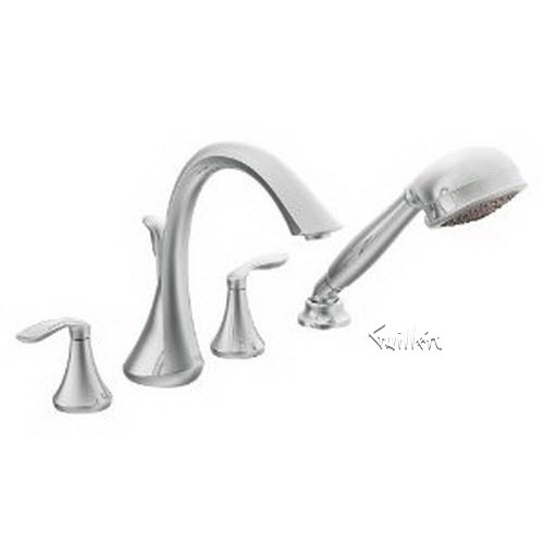 Tech T944 Moen Trim kit for 2 handle Roman tub with built-in hand shower diverter repair replacement technical part breakdown