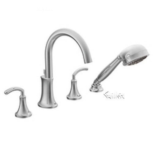 Tech T964 Moen Trim kit for 2 handle Roman tub with built-in hand shower diverter repair replacement technical part breakdown