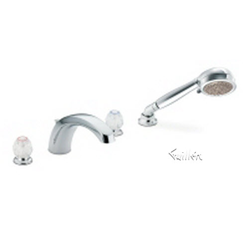 Tech T992 Moen Trim kit for 2 handle Roman tub with built-in hand shower diverter repair replacement technical part breakdown