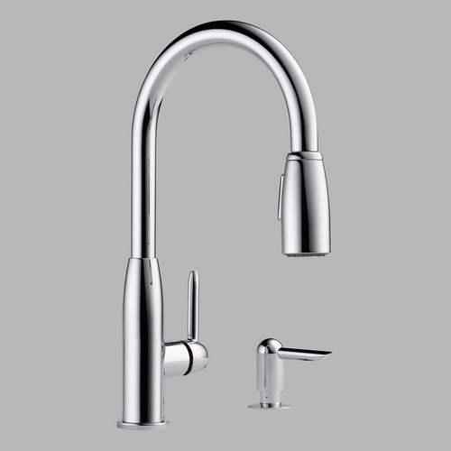 Peerless P188103LF-SD; Apex; Single handle kitchen pull-down with soap dispenser repair replacement technical part breakdown