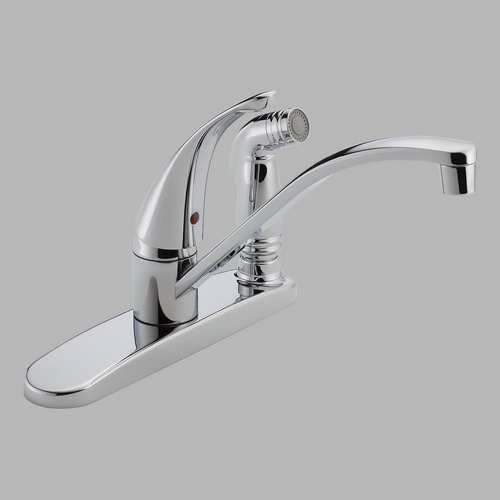 Peerless P188400LF; Choice; single handle kitchen faucet with sidespray repair replacement technical parts breakdown; in Unfinish