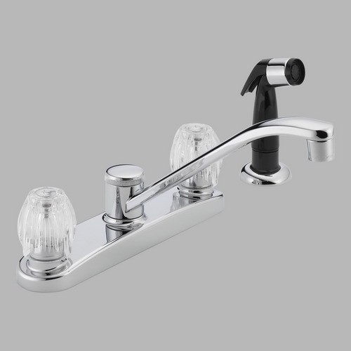Peerless P225LF; Core; Two handle kitchen faucet with sidespray repair replacement technical part breakdown