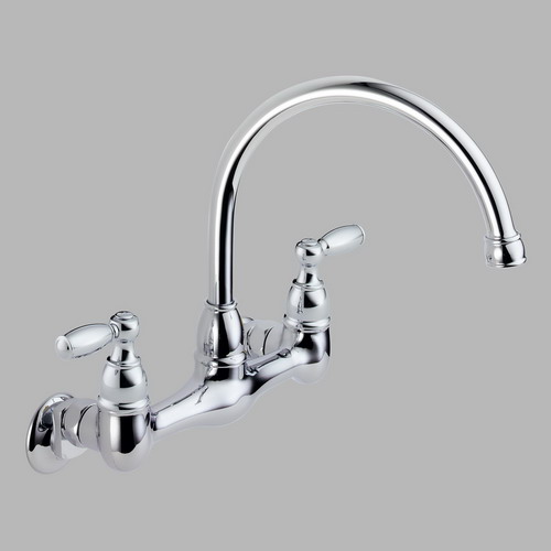 Peerless P299305LF; Choice; Two handle wall mounted kitchen faucet without sidespray repair replacement technical part breakdown