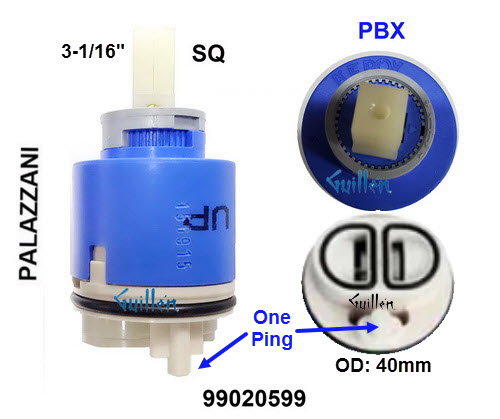Palazzani 99020599;;__ 3-1/16in SQ; Pressure balance cartridge; in Unfinish