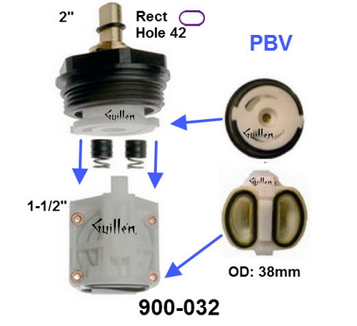 Powers 900-032;;__ 3-1/2in Rect; Pressure balance cartridge Kit; in Unfinish