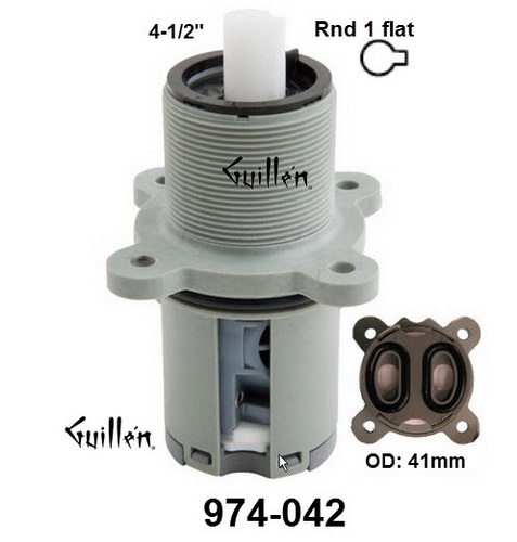 Price Pfister 974-042; ;__ 4-1/2in Rnd 1 flat;  Retrofit assembly cartridge pressure balance; in Grey;  974-491; 971-150; 971-250; 974-760; 974-291