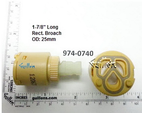 Price Pfister 974-0740;; __1-7/8in Rect; Single lever cartridge 25Mm 529; in Unfinished