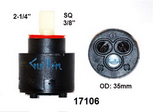 PSI 17106;;__ 2-1/4in SQ (3/8); Single lever cartridge; in Unfinish
