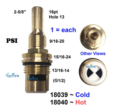 PSI 18040; ; 1/2 16pt rtc hot cartridge; in Unfinish;  Replaces 8318