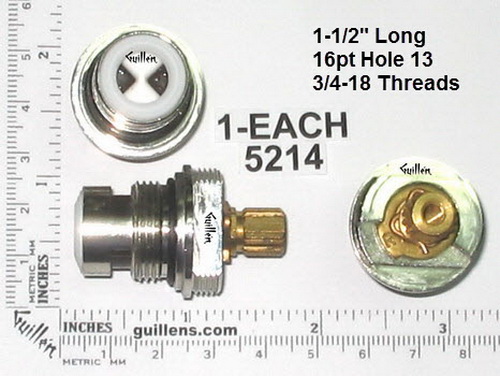 PSI 5214;;__ 1-1/2in 16pt; Hot ccw 1/4 Turn brass ceramic cartridge; in Unfinish
