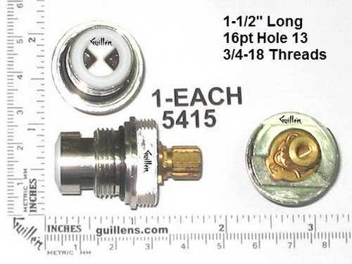 PSI 5415;;__ 1-1/2in 16pt; Cold cccw 1/4 Turn brass ceramic cartridge; in Unfinish