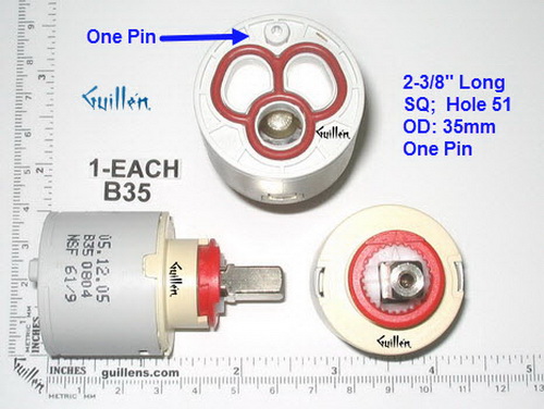 PSI B35;;__ 2-3/8in SQ; Single lever cartridge; in Unfinish