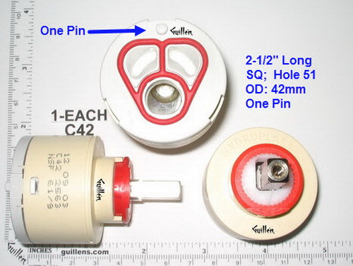 PSI C42;;__ 1-1/2in SQ; Single lever cartridge; in Unfinish