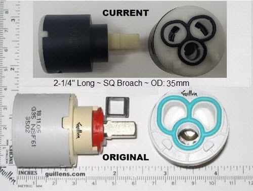 PSI G35;__ 2-1/4in SQ; Single lever cartridge; in Unfinish