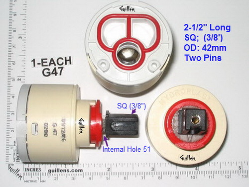 PSI G47;;__ 2-1/2in SQ; Single lever cartridge; in Unfinish