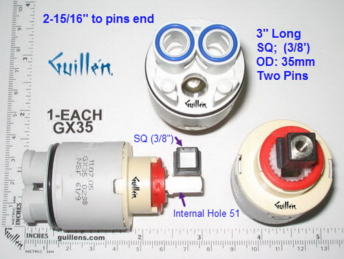 PSI GX35;;__ 3in SQ; Single lever cartridge; in Unfinish