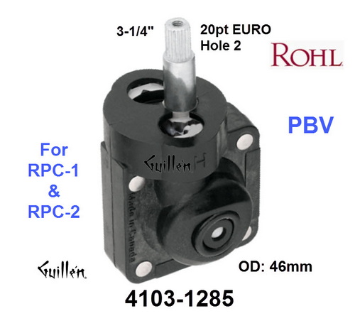 Rohl 4103-1285;;__ 3-1/4in 20pt; Pressure balance cartridge For most Rpc-1 and Rpc-2; in Unfinish
