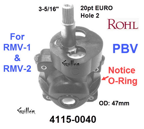Rohl 4115-0040;;__ 3/5/16in 20pt; Pressure balance cartridge for RMV-1 and RMV-2; in Unfinish