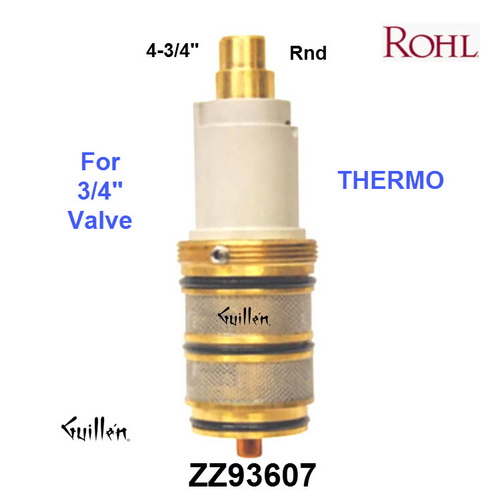 Rohl ZZ93607;;__ 4-3/4in Rnd; Thermostatic cartridge for 3/4in valve; in Unfinish