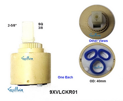 Rubinet 9XVLCKR01;;__ 2-5/8in SQ; Single lever cartridge for kitchen retractable; in Unfinish