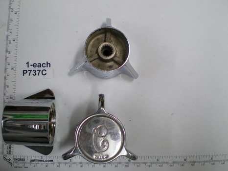 Sayco P737C; ; small metal 3 star canopy handle for kitchen lavatory cold; in Chrome