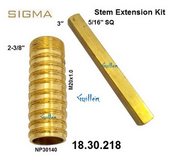 Sigma 18.30.218; ; thermostatic extension set fits 2 volume 1/2"" thermostatic valve for bath shower faucet; in Unfinish