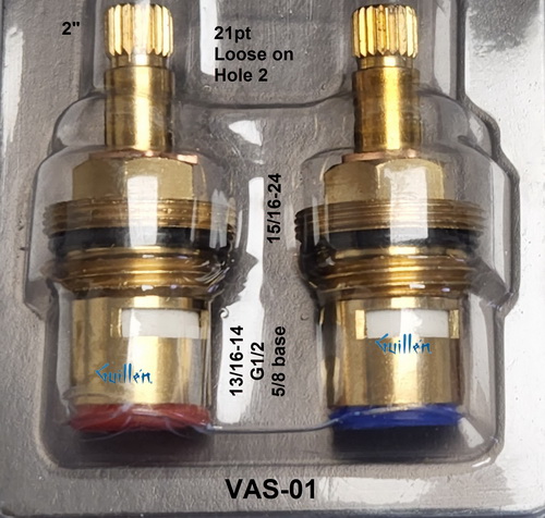 Sunico VAS-01;__ 2in; 21pt; pair 1/4 turn brass cartridge ceramic; in Unfinish