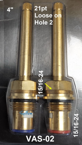 Sunico VAS-02;__ 4n; 21pt; pair 1/4 turn brass cartridge ceramic; in Unfinish
