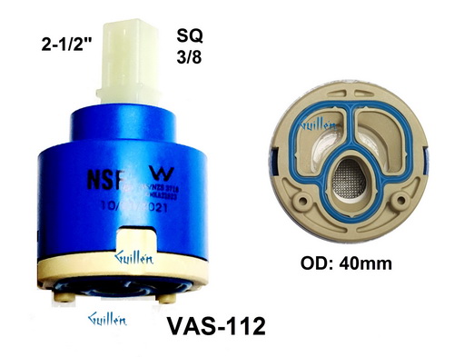 Sunico VAS-112;__ 2-1/2in; SQ; Single lever cartridge; in Unfinish