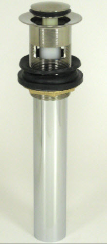 Suncraft 6800-SNPVD; ; push & lock pull drain pop-up spring loaded push and lock style assembly with over-flow holes; in Satin Nickel