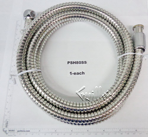 Suncraft PSH80SS 80" Personal Shower Hose Stainless Steel Double Lock with Chrome...   11072