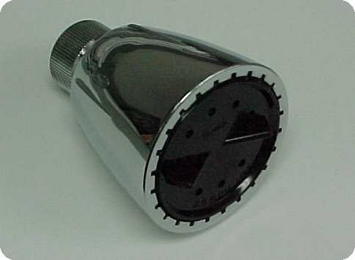 Suncraft #S101 Plastic Shower Head, Black Face Plate, Chrome Plated Brass Ball   12111