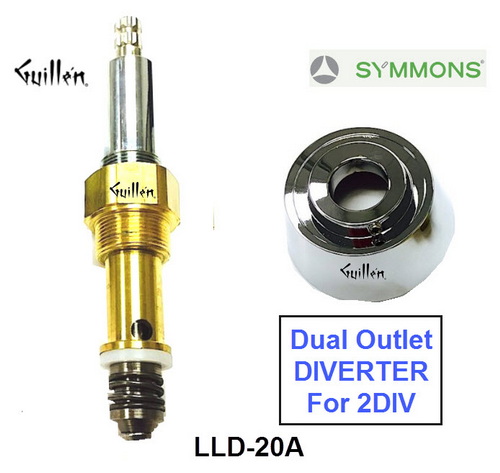 Symmons LLD-20A;;__ UNK 12pt; Diverter cariridge 2 way for 2DIV and escutcheon; in Chrome
