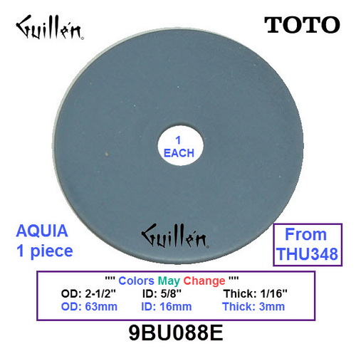 Toto 9BU088E;;__ 2-1/2in 5/8in; 1 each; Flat seal gasket for flush valve for 1-pc toilet; from THU348; in Unfinish
