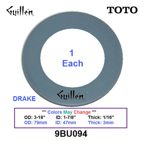 Toto 9BU094; Drake;__ 3-1/8in 1-7/8in; 1 each; Flat seal gasket for flush valve for 2 piece toilet; in Unfinish