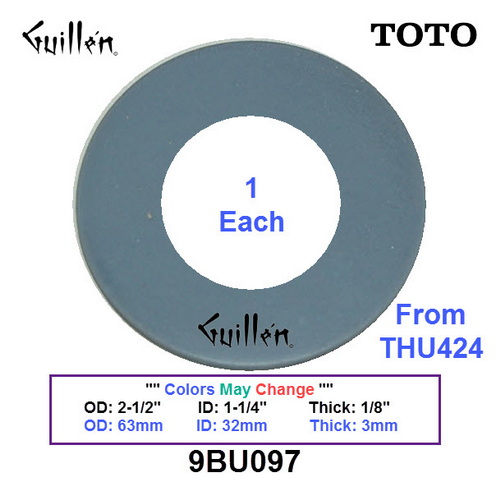 Toto 9BU097;;__ 2-1/2in 1-1/4in; 1 each; Flat seal gasket for flush valve; from THU424; in Unfinish