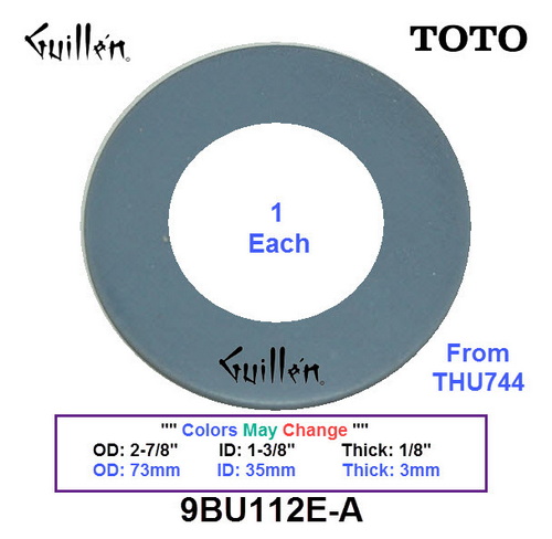 Toto 9BU112E-A;;__ 2-7/8in 1-3/8in ; 1 each; Flat seal gasket for flush valve for flush tower; from THU744; in Unfinish