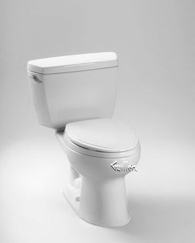 Toto CST744SR; Drake; two piece 1.6 gpf toilet elongated right-hand trip lever 12"""" rough-in plumbing repair technical part breakdown