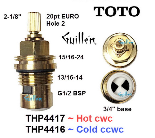 Toto THP4417; ; ceramic cartridge hot for low lead faucet; in Unfinish