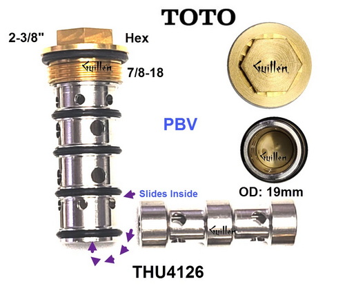 Toto THU4126;; __ 2-3/8in Hex; Pressure balance cartridge; in Unfinish