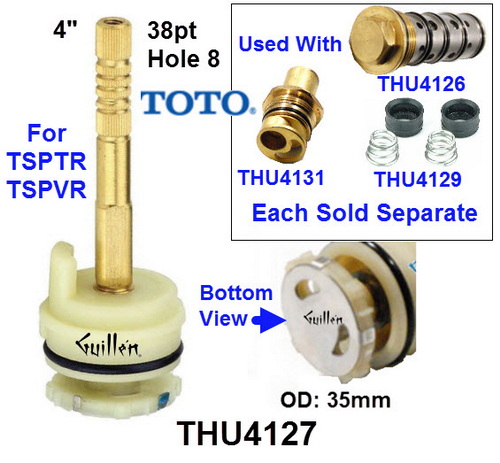 Toto THU4127;;__ 4in 38pt; Single lever cartridge; in Unfinish